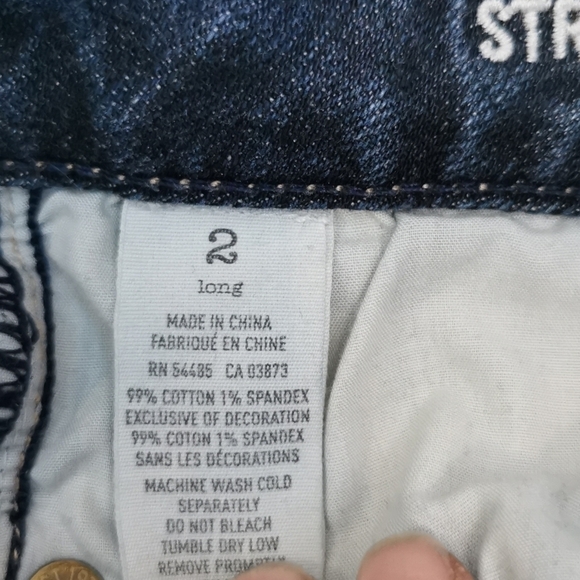 𝅺American Eagle Jeans Straight Leg Stretch 2 Long Tall - Picture 8 of 8